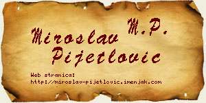 Miroslav Pijetlović vizit kartica